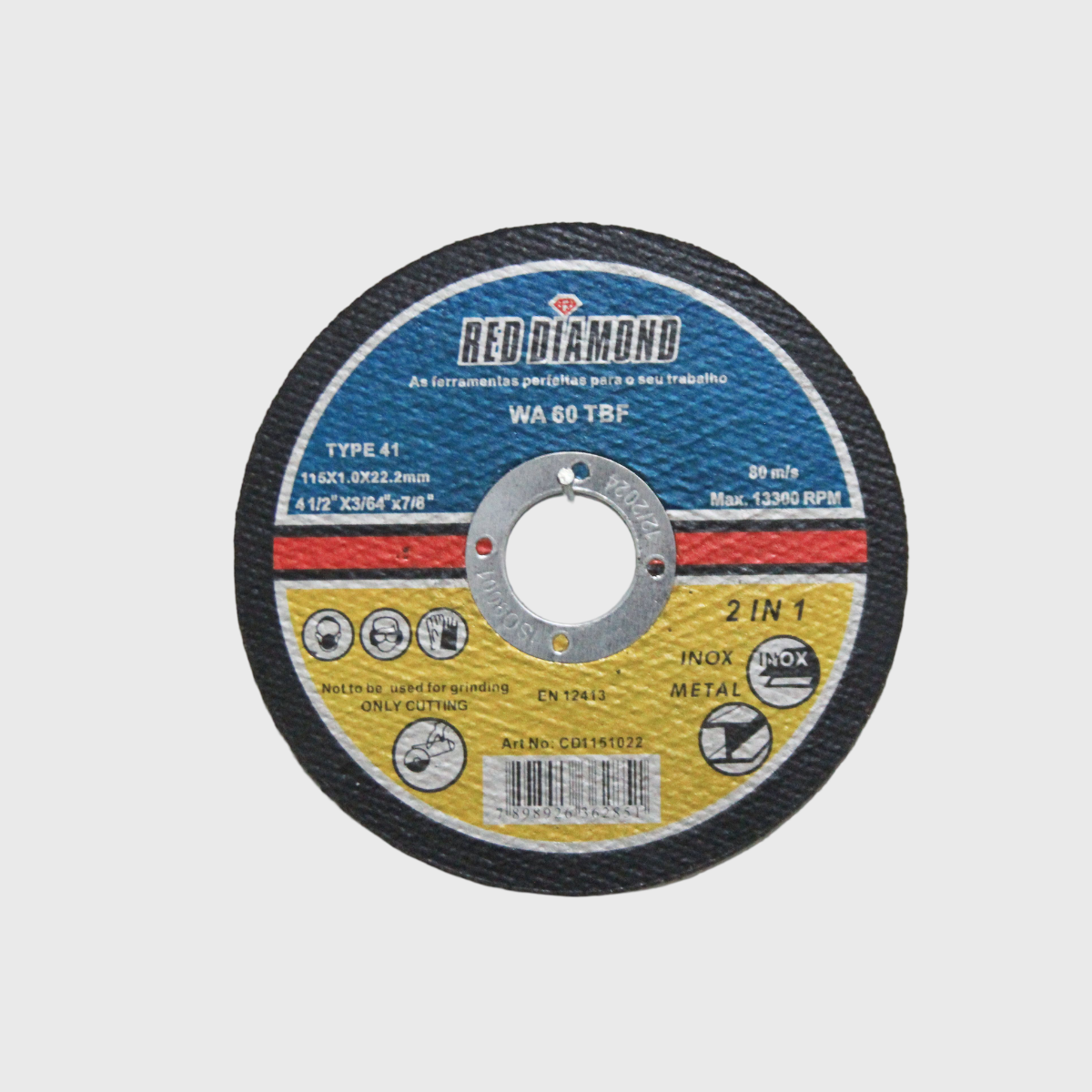 Disco de Corte Inox 115x1,0mm – Red Diamond